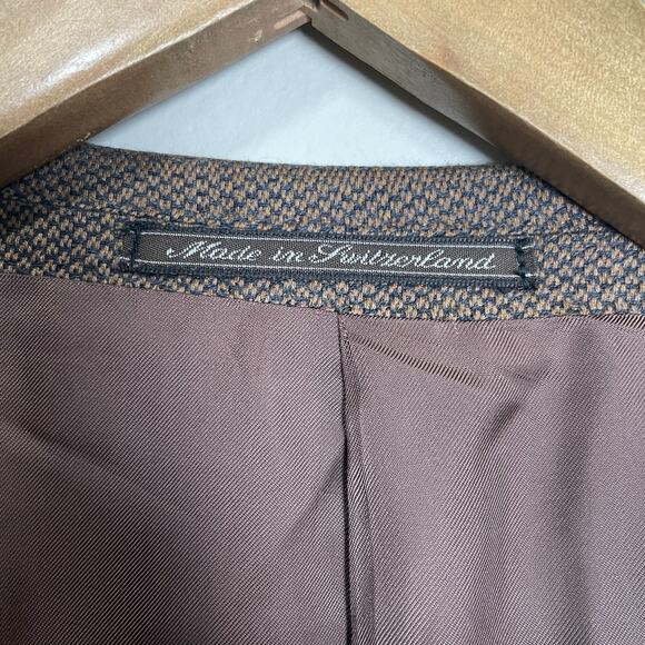Ermenegildo Zegna 15 Milmil Three Button Single Breasted Blazer Men's Brown 47 - Picture 3 of 6